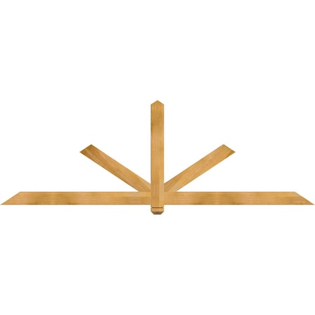 Ekena Millwork Kennewick Rough Sawn Timber Gable Bracket, Western Red Cedar, 96"W x 32"H x 2"D x 4"F, 8/12 Pitch GBW096X32X0204KEN00RWR